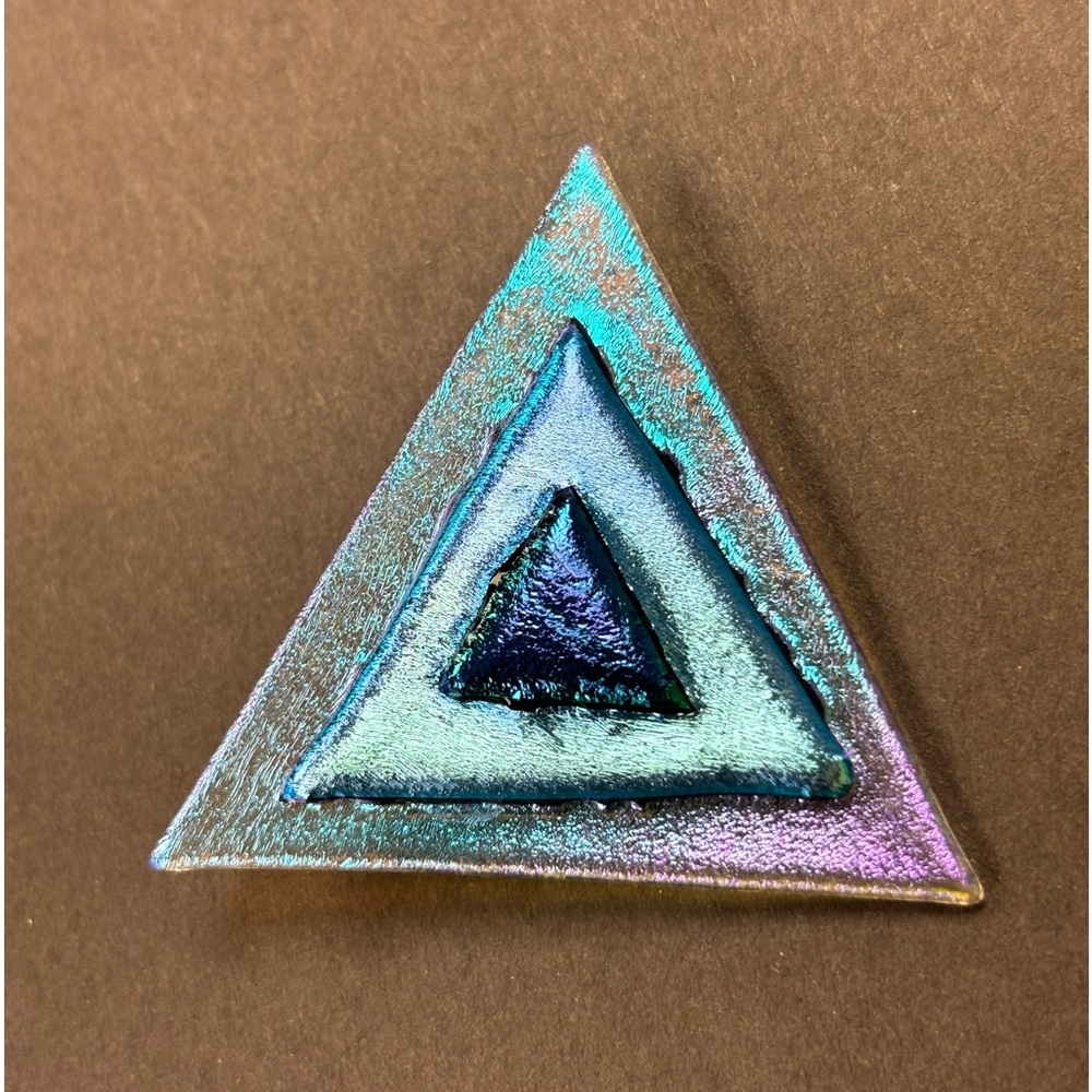 Tim Tate original Diochroic glass pin. Hand crafted.